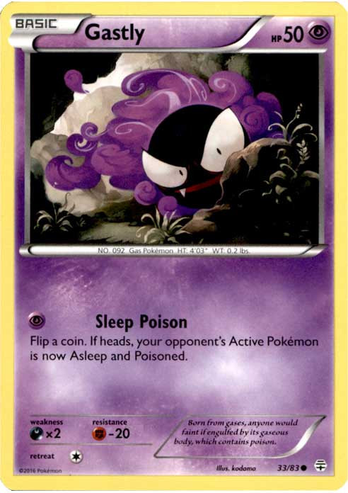 2016 gastly pokemon card - (47/108) English edition Gastly - 102/162 - SV05: