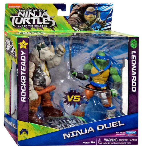 Tortugas Ninja: Caos Mutante - LEONARDO vs ROCKSTEADY  Figuras Colección  Playmates (2023) TOY SHOTS 