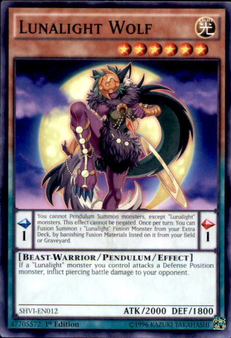 YuGiOh Trading Card Game Shining Victories Single Card Common Lunalight Wolf  SHVI-EN012 - ToyWiz