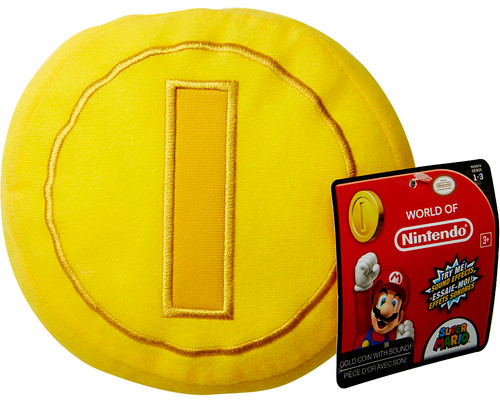 World of Nintendo Super Mario Gold Coin 5 Plush with Sound