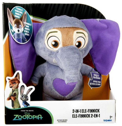 Disney Zootopia 2-In-1 Ele-Finnick 11 Plush with Sound FX Tomy