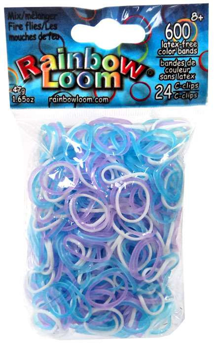 Rainbow Loom Glow Series Fire Flies Glow Rubber Bands Refill Pack 600 Count Twistz  Bandz - ToyWiz