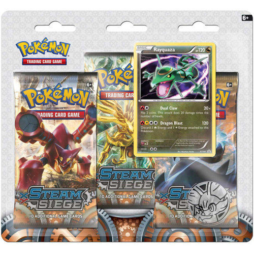 Pokemon XY Steam Siege Rayquaza Special Edition 3 Booster Packs, Promo ...