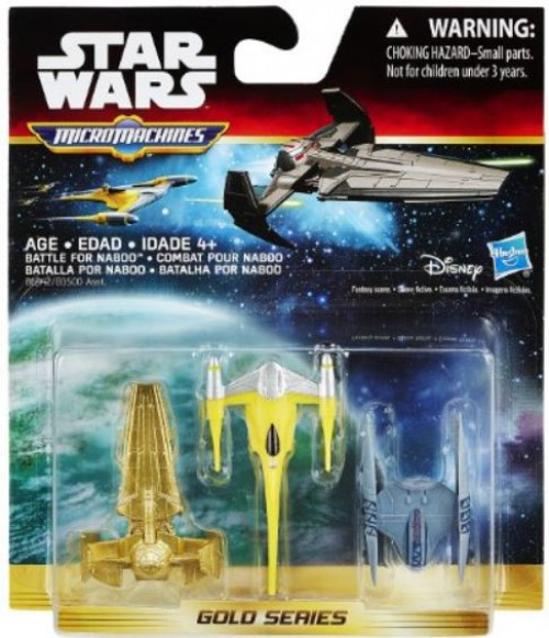 Star Wars The Force Awakens Micro Gold Series Battle For Naboo Vehicle 3-Pack - ToyWiz