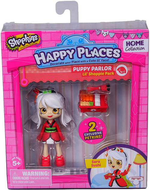 Shopkins Happy Series 1 Sara Sushi Lil Shoppie Pack 74 Puppy Parlor Moose Toys - ToyWiz