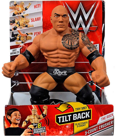 WWE Wrestling 3-Count Crushers The Rock Action Figure Mattel Toys