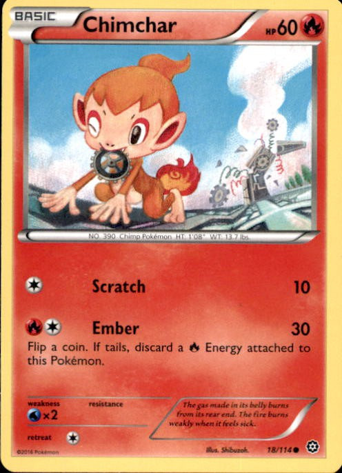 chimchar pokemon card value TCG: Steam Siege Promo Retreat cost Pokemon Trading Card Game XY