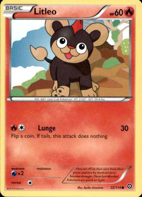 Pokemon Trading Card Game XY Steam Siege Single Card Common Litleo 22 - ToyWiz Pokemon Trading Card Game XY Steam Siege Single Card Common Litleo 22 - ToyWiz