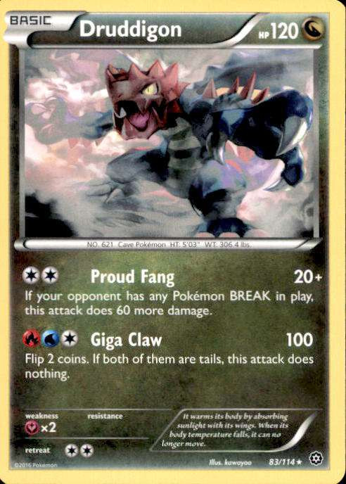 druddigon basic pokemon card value - (83/114) - XY Steam Siege Colorless Retreat Cost Druddigon | Pokmon Cards and