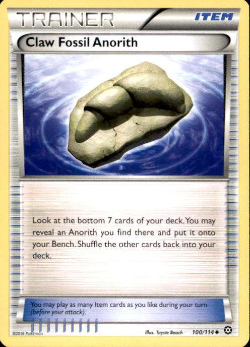 anorith pokemon card value Pokemon Trading Card Game XY Steam Siege Single Card Uncommon Claw Fossil  Anorith 100
