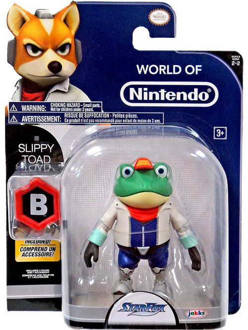 World of Nintendo Starfox Slippy Toad 4 Action Figure Jakks Pacific ...