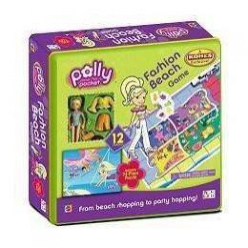 NEW Polly Pocket Fashion Game Board Tin Box Puzzle Dolls RARE Beach Playset  HTF