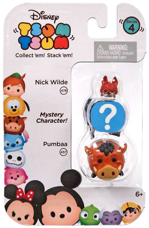 Disney Tsum Tsum Series 4 Nick Wilde Pumbaa 1 Minifigure 3-Pack
