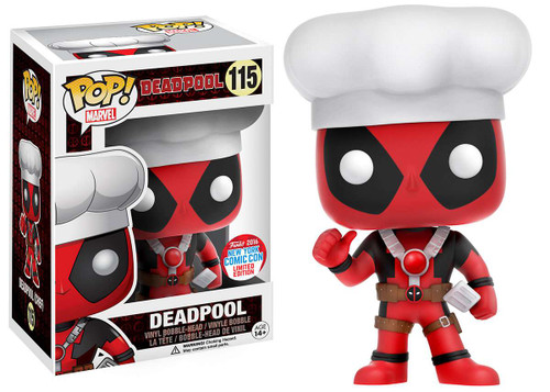 Funko Marvel Deadpool POP Marvel Deadpool Exclusive Vinyl Bobble Head 115  Chef Hat - ToyWiz