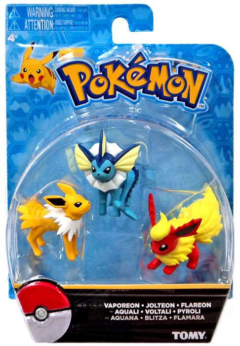 PSA7 Flareon Vaporeon Jolteon 3枚セット Pokemon Vaporeon, Jolteon Flareon 2 Mini Figure 3-Pack Smaller