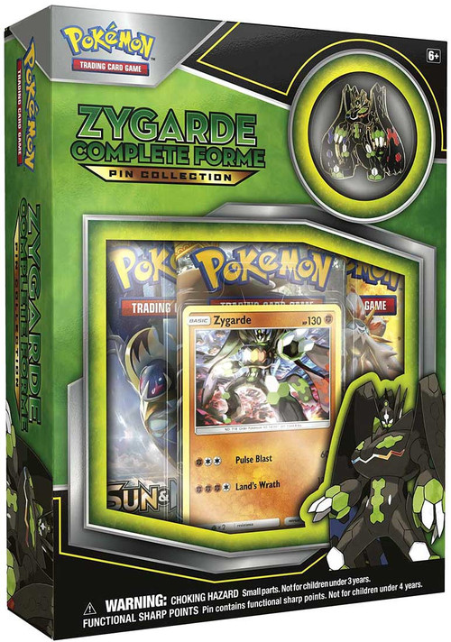 Pokemon Sun Moon Zygarde Complete Forme Pin Collection 3 Booster