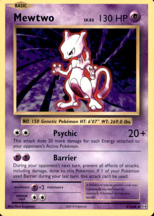 Mewtwo ☆ 80 HP ポケモンカード Pokemon X Y Evolutions Single Card Rare Mewtwo 51 - ToyWiz