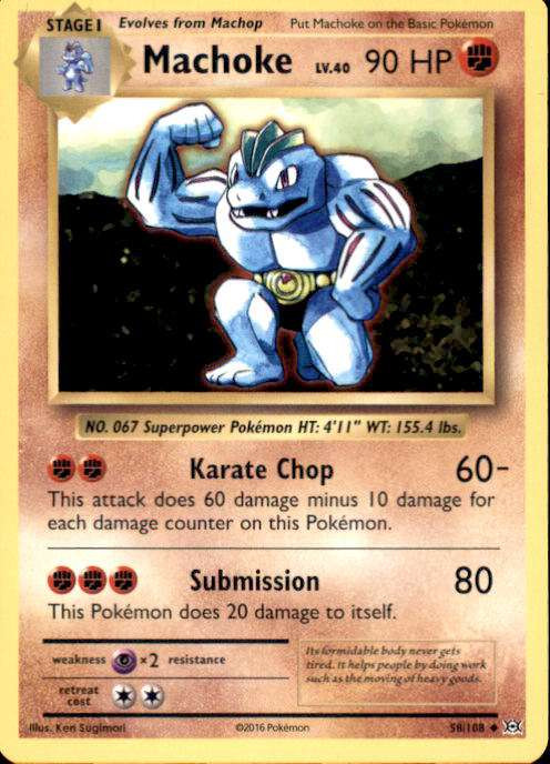 machoke pokemon card value 2016 - (58/108) - XY Evolutions Common Card Type Machoke [1st Edition] #56 Prices
