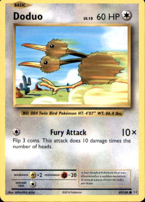doduo pokemon card XY Evolutions - Imakuni?'s (Secret Rare) - 112/108 Colorless Accelerating Stab (30) Doduo cant use Accelerating Stab during your next turn Pokémon Card Game CLF 013/032