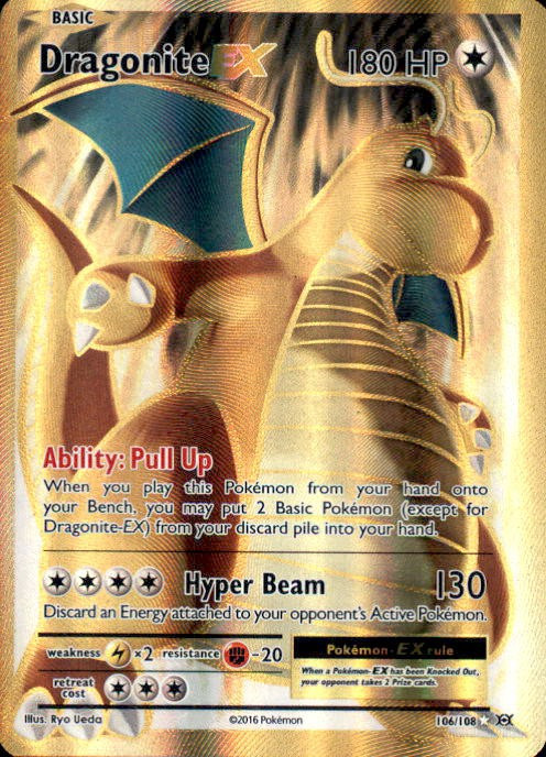 Pokemon X Y Evolutions Single Card Ultra Rare Dragonite EX 106