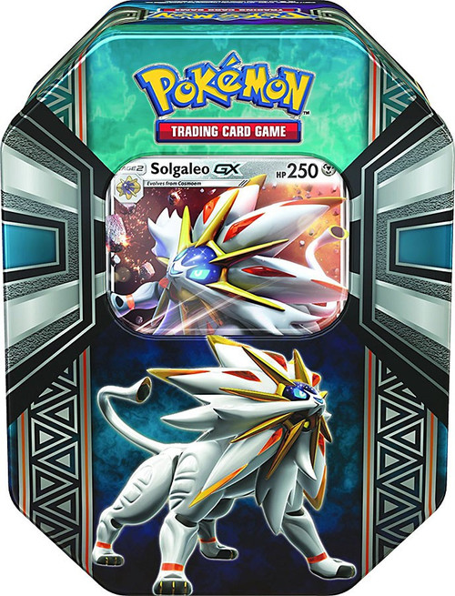 Pokemon 2017 Legends of Alola Solgaleo GX Tin Set 4 Booster Packs Promo Card Pokemon USA - ToyWiz Pokemon 2017 Legends of Alola Solgaleo GX Tin Set 4 Booster Packs Promo Card Pokemon USA - ToyWiz