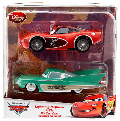 Disney Pixar Cars Lightning McQueen Flo Exclusive 143 Diecast Car 2 Pack ToyWiz