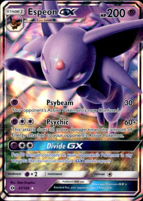 Pokemon Sun Moon Sun Moon Base Set Single Card Ultra Rare Espeon GX 61 - ToyWiz Pokemon Sun Moon Sun Moon Base Set Single Card Ultra Rare Espeon GX 61 - ToyWiz