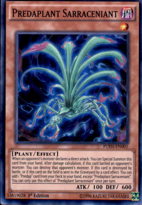 YU-GI-OH CARD: PREDAPLANT FLYTRAP - SUPER RARE - FUEN-EN006 - 1st