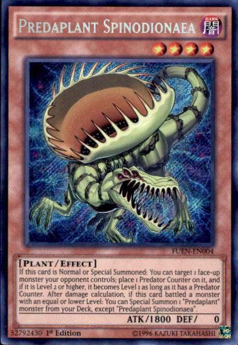 YuGiOh Fusion Enforcers Single Card Secret Rare Predaplant Spinodionaea FUEN-EN004 - ToyWiz YuGiOh Fusion Enforcers Single Card Secret Rare Predaplant Spinodionaea FUEN-EN004 - ToyWiz