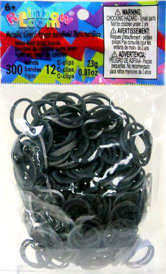 Rainbow Loom 300 Ct. Sillicone Rubber Band Metallic Purple Refill Pack [12  C-Clips]