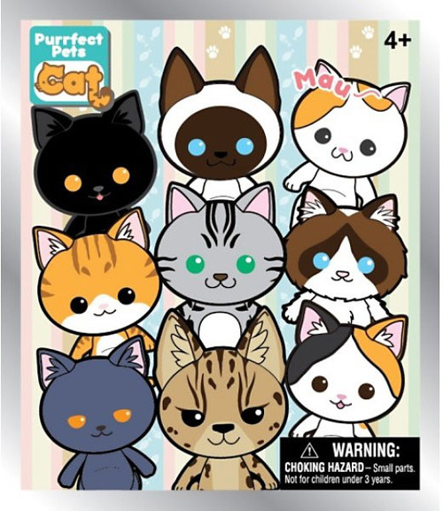 Purrfect Pets 3D Figural Keyring Cat Mystery Pack 1 RANDOM Figure