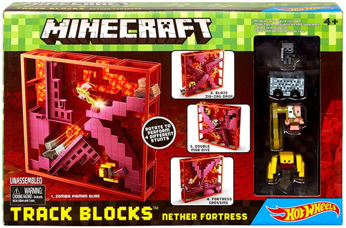 Hot Wheels Minecraft Nether Fortress Track Blocks Set Mattel Toys