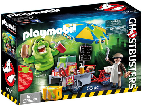 新品　playmobil ゴーストバスターズ ホットドッグ屋台　9222 Playmobil Ghostbusters Slimer with Hot Dog Stand Set 9222 - ToyWiz
