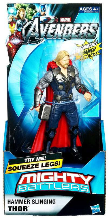 Marvel Avengers Mighty Battlers Hammer Slinging Thor Action Figure