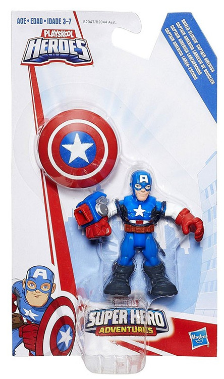 Playskool Heroes Marvel Super Hero Adventures - Figurine Captain America  lanceur de bouclier 