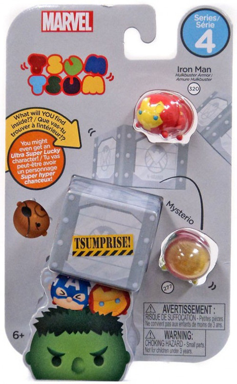 Marvel Tsum Tsum Series 4 Iron Man (Hulkbuster) & Mysterio 1-Inch Minifigure 3-P
