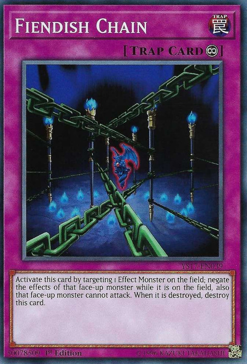 YuGiOh Starter Deck Link Strike Single Card Common Fiendish Chain YS17 ...