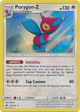 porygon-z pokemon card value 105a/147 PTCGO Code  Cavern Trading Cards, LLC you may discard all of your opponents Special Energy cards in play Porygon-Z 118 - Holofoil SWSH06