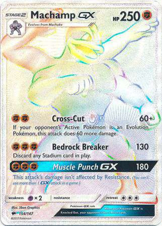 machamp gx pokemon card - Burning Shadows Pokmon 135/147 [FF] Cross Pokmon TCG - Machamp GX