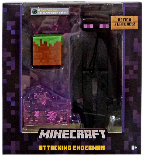 Minecraft Survival Mode Attacking Enderman 5 Action Figure Mattel