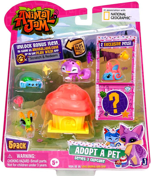 Animal Jam Series 3 Cupcake Mini Figure 5-Pack 3 Pink Jazwares - ToyWiz