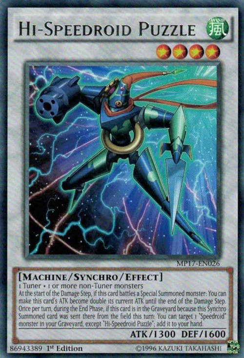 YuGiOh 2017 Mega-Tin Mega Pack Rare Hi-Speedroid Puzzle MP17-EN026