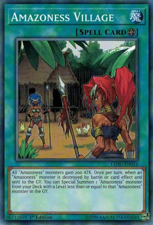 YuGiOh Trading Card Game Legendary Duelists Common Amazoness Village LEDU-EN014