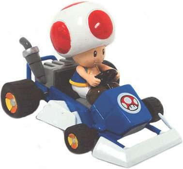 Figurine Mario Kart SNES Bandai 1992 - Toad/Kinopio Première édition - Avec Kart