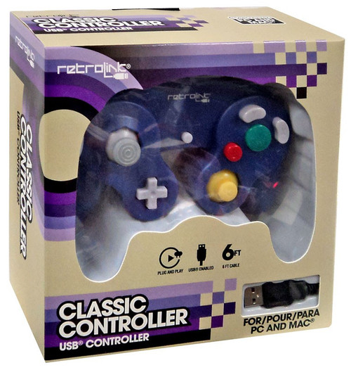 Retrolink USB Nintendo GameCube Classic Video Game Controller Purple Kool  Brands - ToyWiz