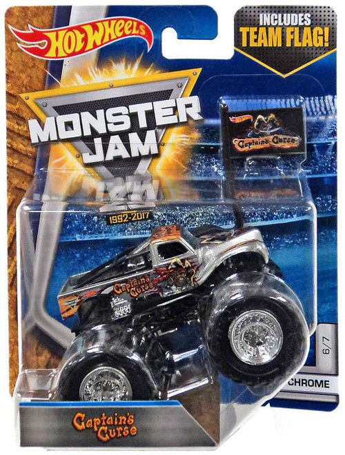 Hot Wheels Monster Jam 25 Captains Curse 164 Diecast Car 67 Chrome