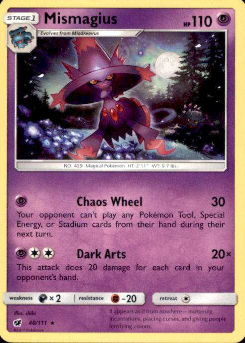 Pokemon Sun Moon Crimson Invasion Single Card Rare Mismagius