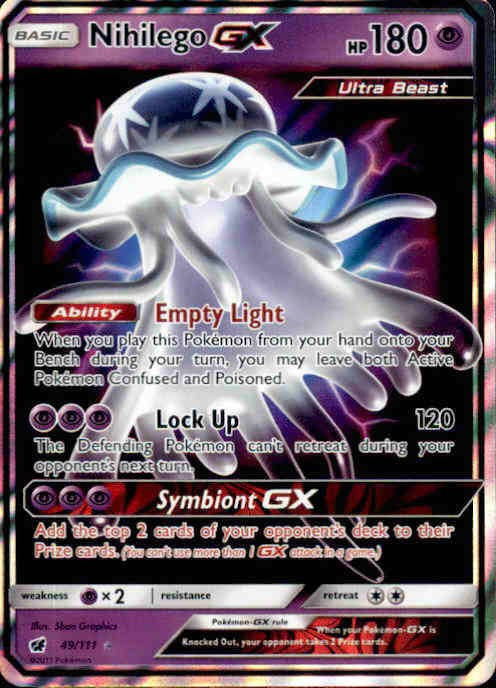 Nihilego Basic HP 180 Ultra Beast Pokemon Card 2017 Empty Light Lock Up