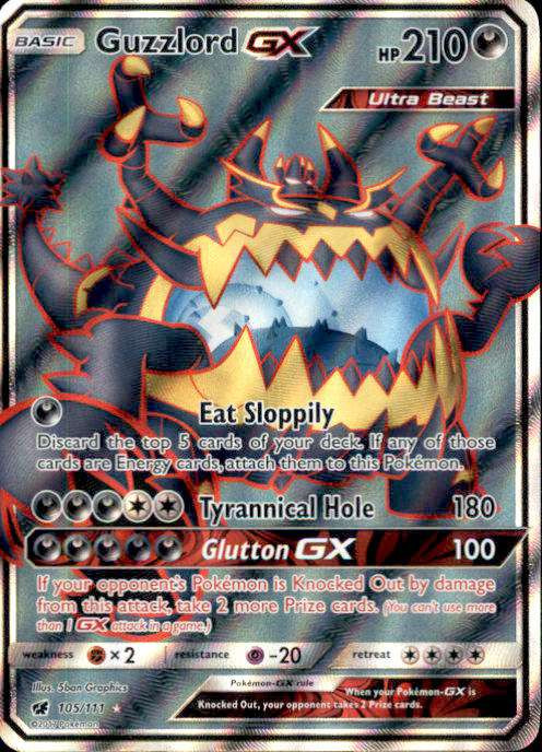 guzzlord gx pokemon card Naganadel & (223/236) [Sun & Moon: Cosmic Eclipse] GX (100) If your opponents Pokmon is Knocked Out by damage from this attack Pokemon Sun Moon Crimson Invasion