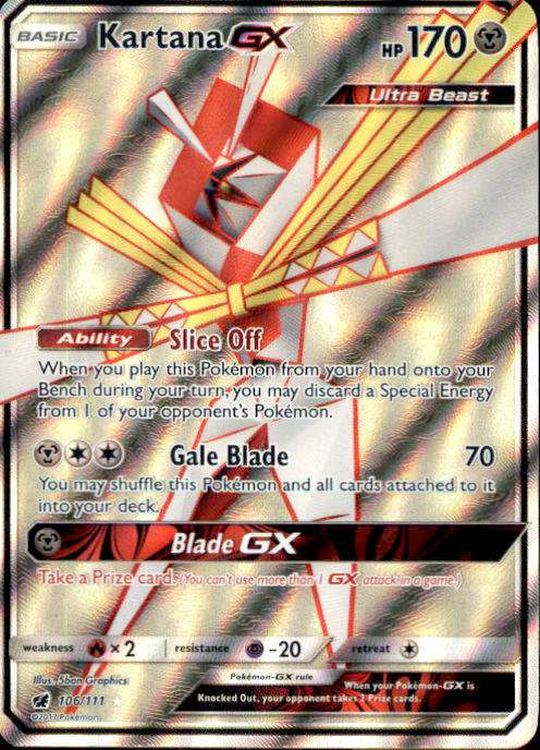 Pokemon Sun Moon Crimson Invasion Single Card Ultra Rare Kartana GX 106 - ToyWiz Pokemon Sun Moon Crimson Invasion Single Card Ultra Rare Kartana GX 106 - ToyWiz